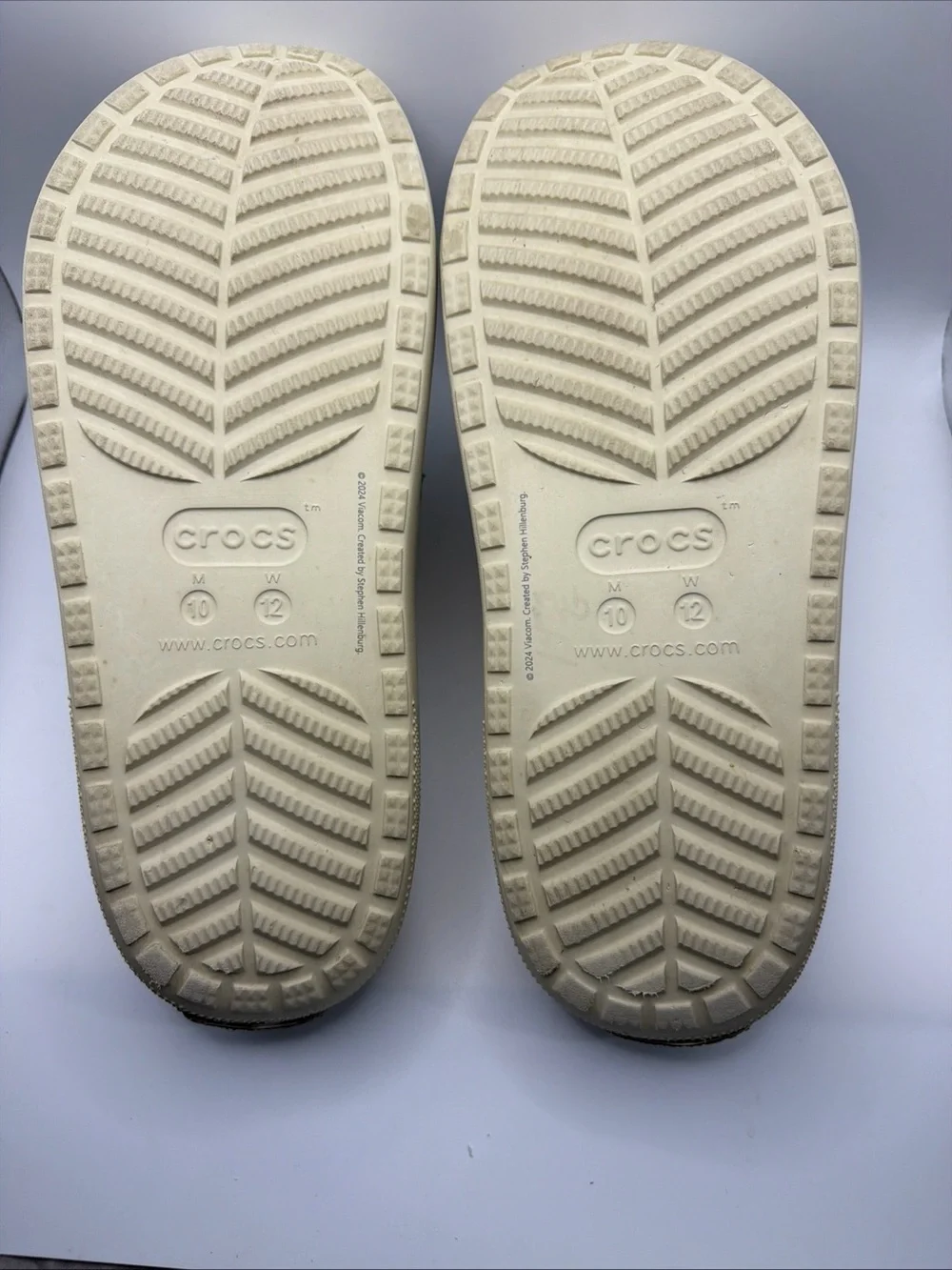 CROCS SpongeBob Cozzzy Terry Sandals Sandi Bone Men's 10 Goo Lagoon Patrick W 12